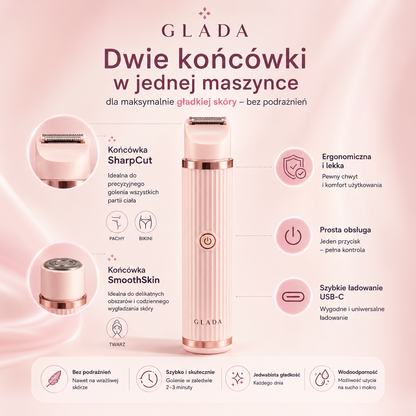 GLADA™ – Golarka dla kobiet 2w1